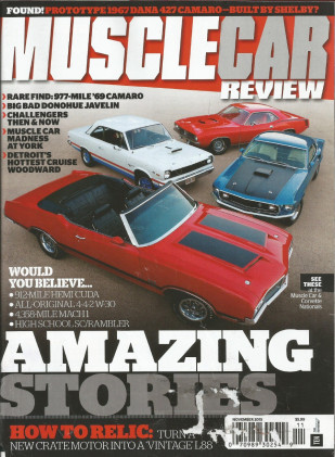 MUSCLE CAR REVIEW 2015 NOV - DONOHUE JAVELIN, W-30, MACH 1, SC/RAMBLER*